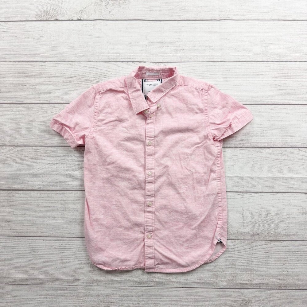 Denim & Flower by Ricky Singh Girls Button-Down Shirt Pink 7
